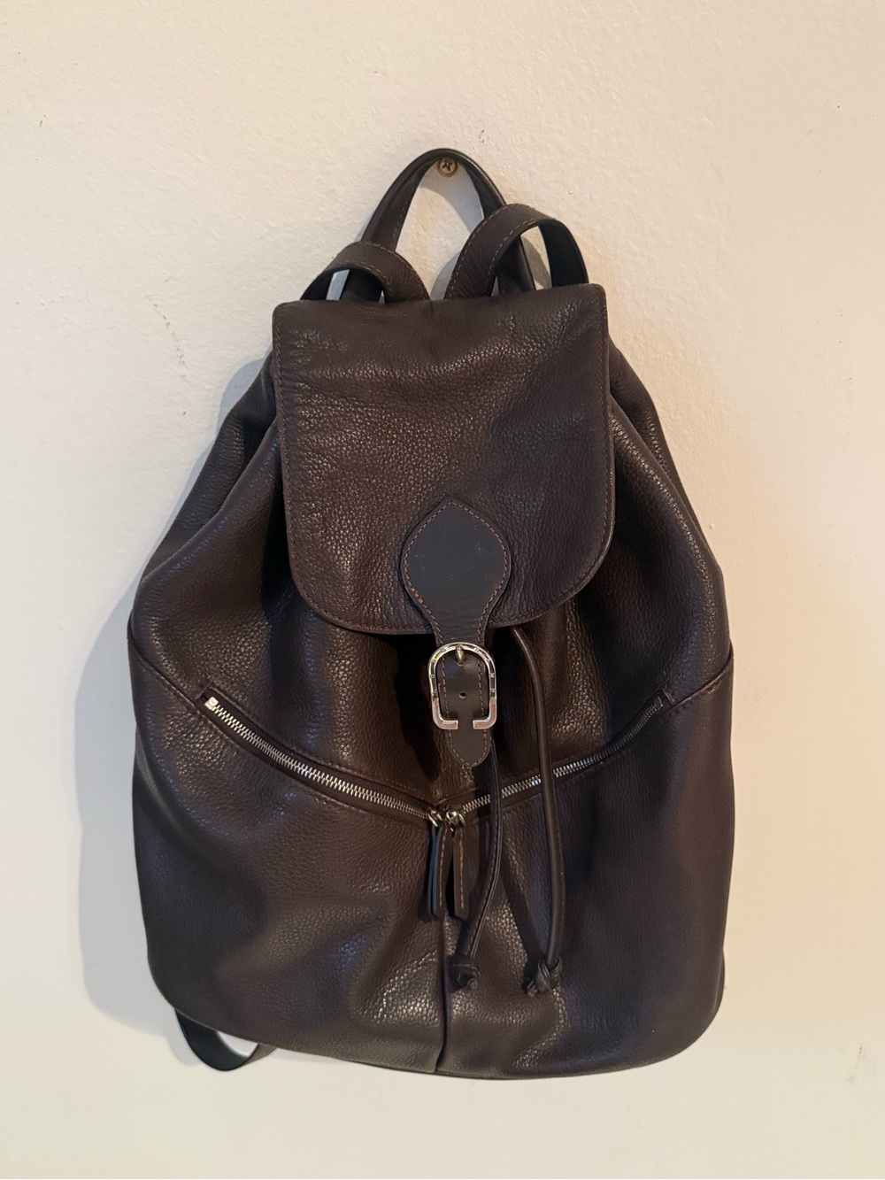 Vintage Longchamp Dark Brown leather backpack